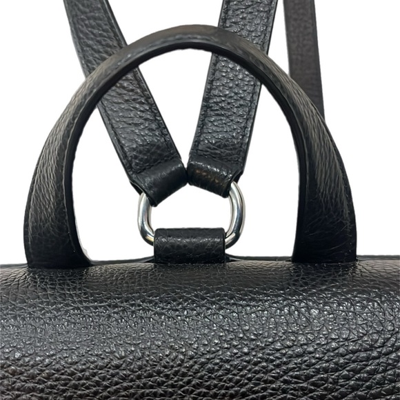 Coach Kleo Backpack Black Pebble Leather Snap Buckle Shoulder Strap Zip Pocket - Picture 7 of 9